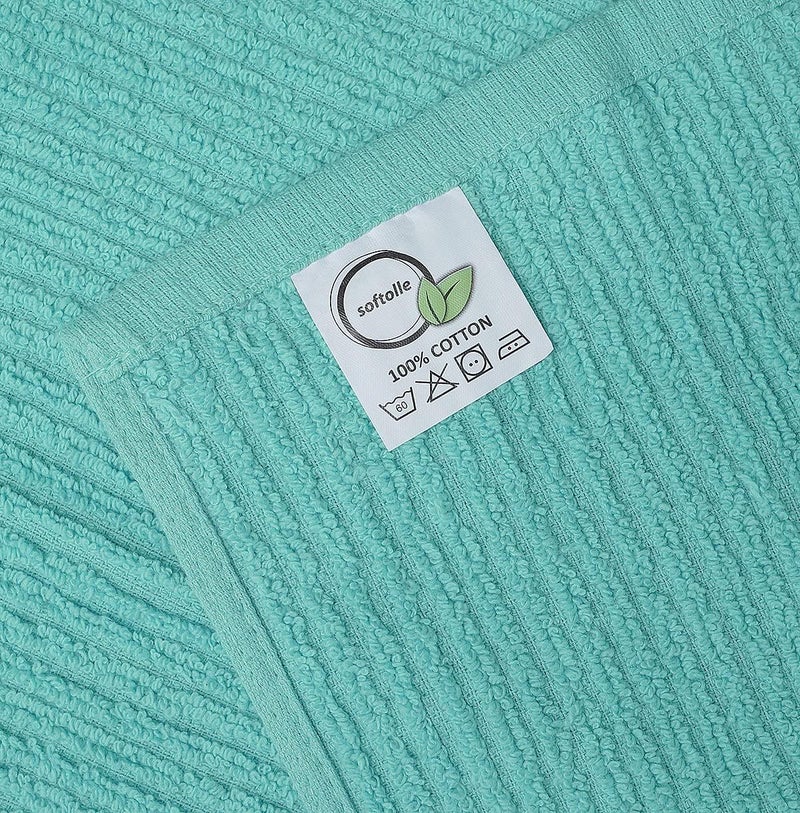 Softolle Bar Mop Towels, Pack of 12-16x19 Inches - 100% Cotton Super Absorbent Towels, Multi-Purpose for Home and Bar Cleaning (Yellow, Orange, Light Green, Aqua) - Image 5